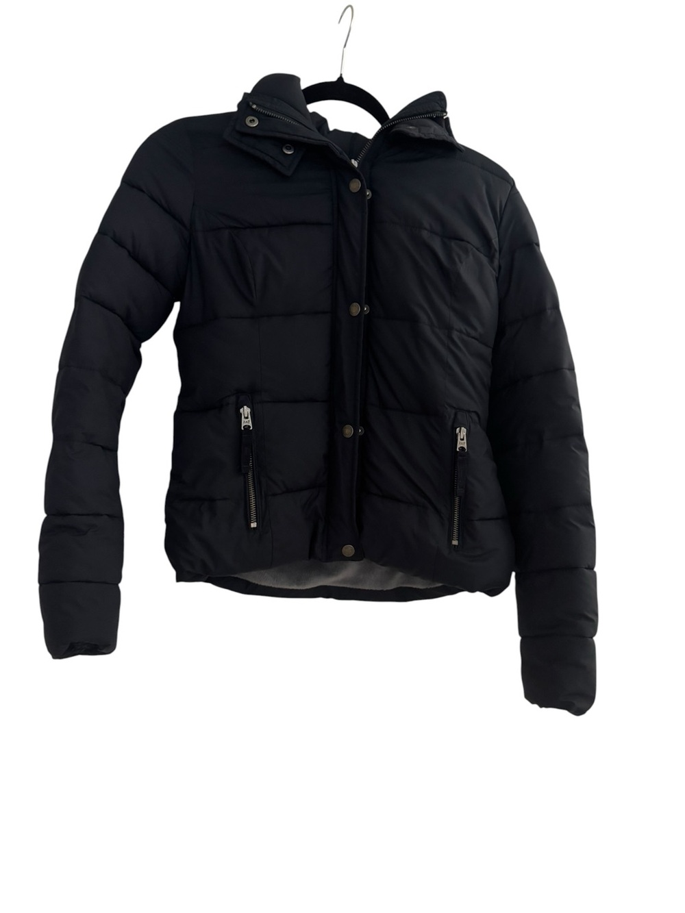 Abercrombie & Fitch Women's Hooded Navy Quilted Puffer Jacket Sz XS